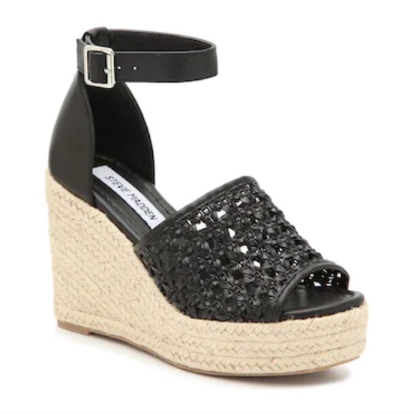 Espadrille Wedges Steve Madden Black Strappy Wedges STEVE MADDEN